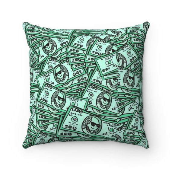 Dollar Printed Pillow Polyester Square Pillow Etsy