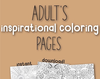 Adult's Inspirational Quotes Coloring Book Printable Download