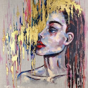 Woman Face Painting Original Art Faceless Portrait Painting Abstract Woman Art Impasto Canvas Art Figurative Oil Painting 14&quot; by 18&quot;