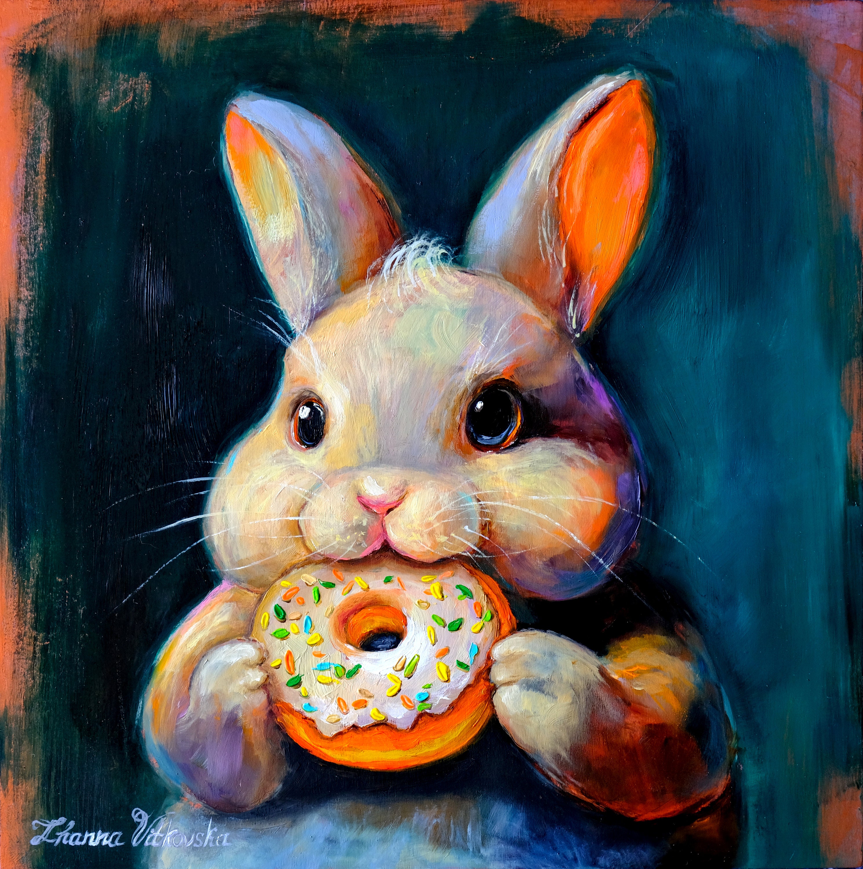 ★Original ART  ‘RABBIT' Zombunny, Zombie Bunny, Rabbit, Gothic Art, Skull Art
