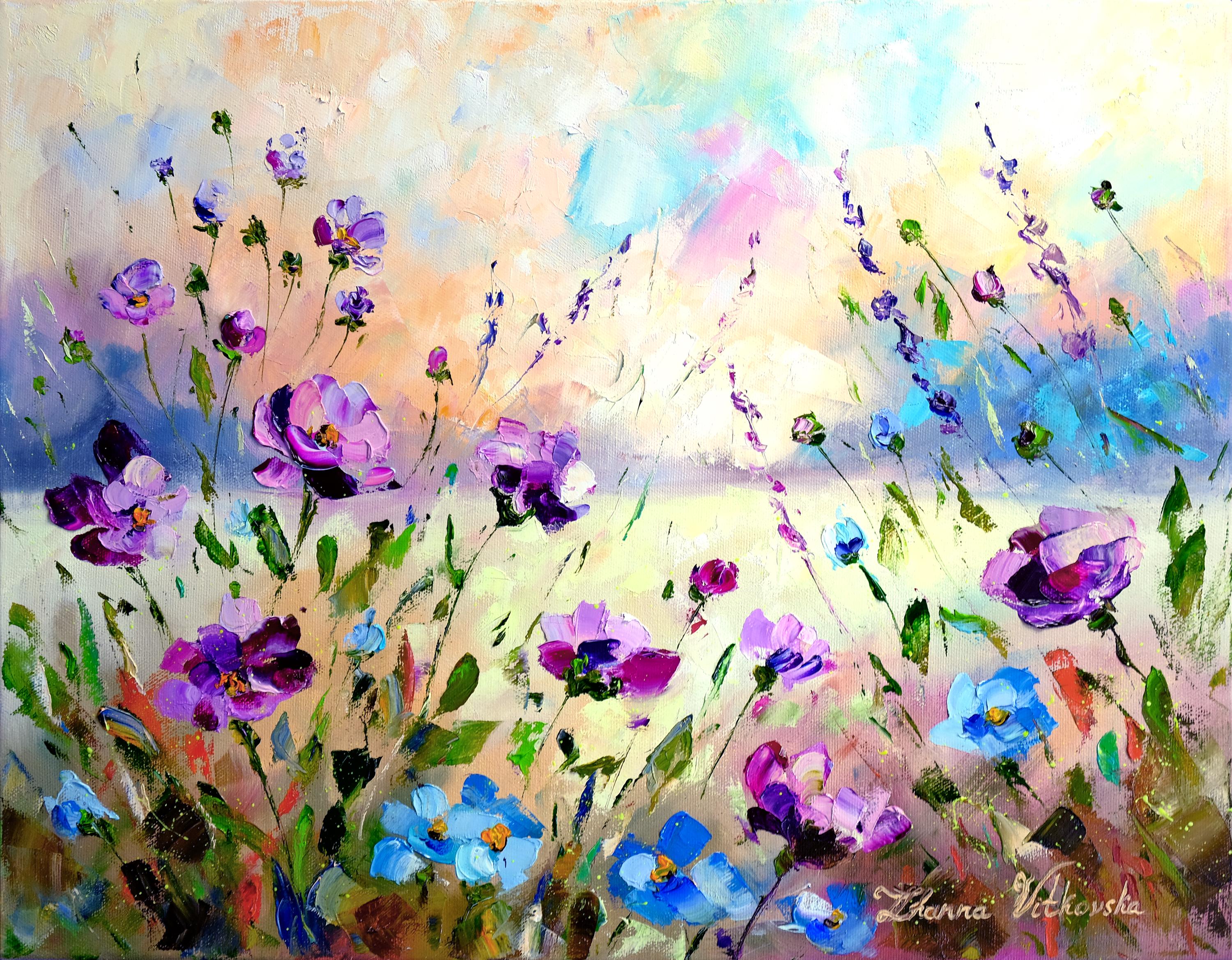 ORIGINAL oil painting FLOWERS artwork Floral painting Yellow