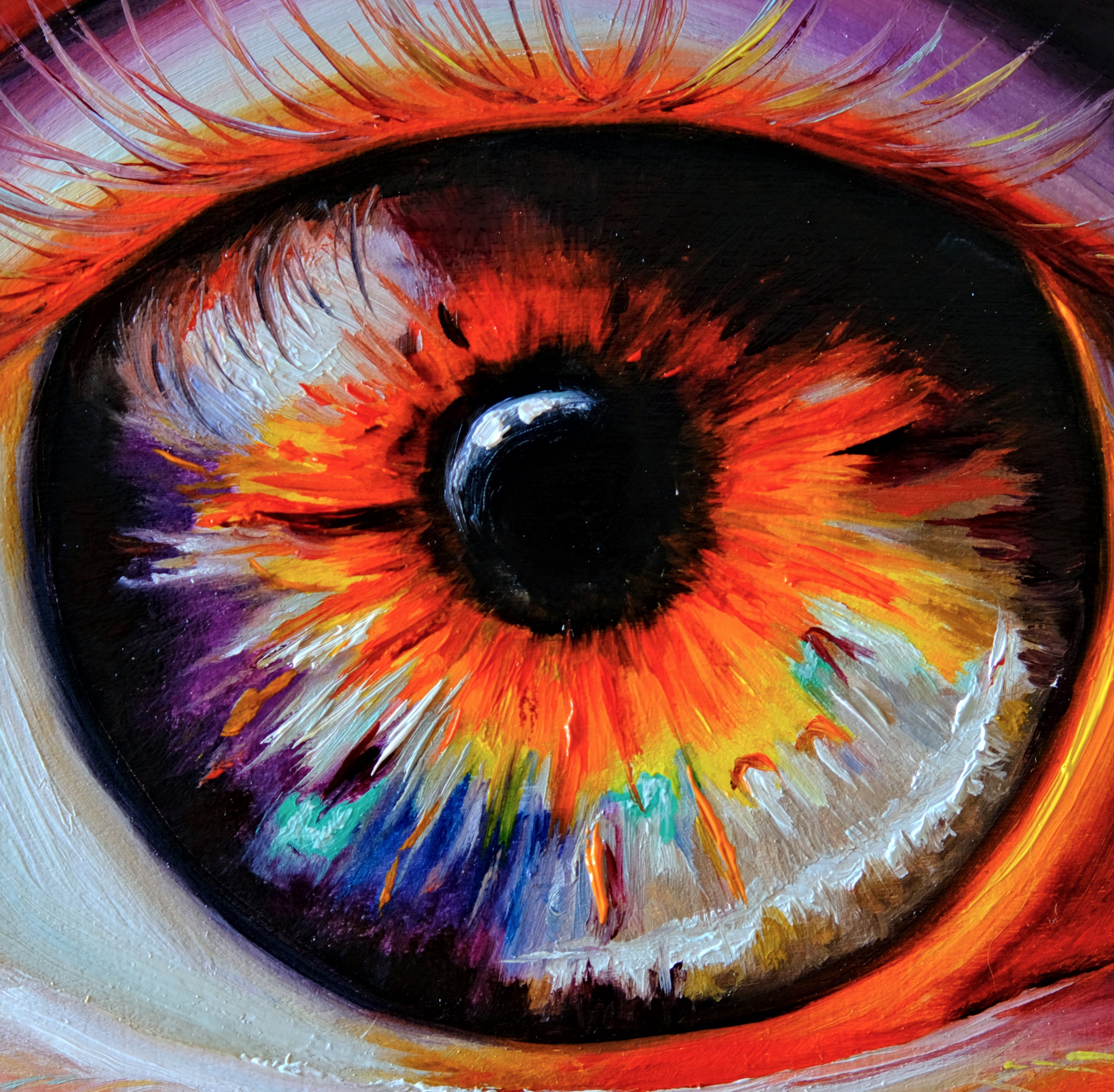 ジャンナ・ヴィトコフスカ作「目の絵」オリジナル油彩画 写実的な目 8