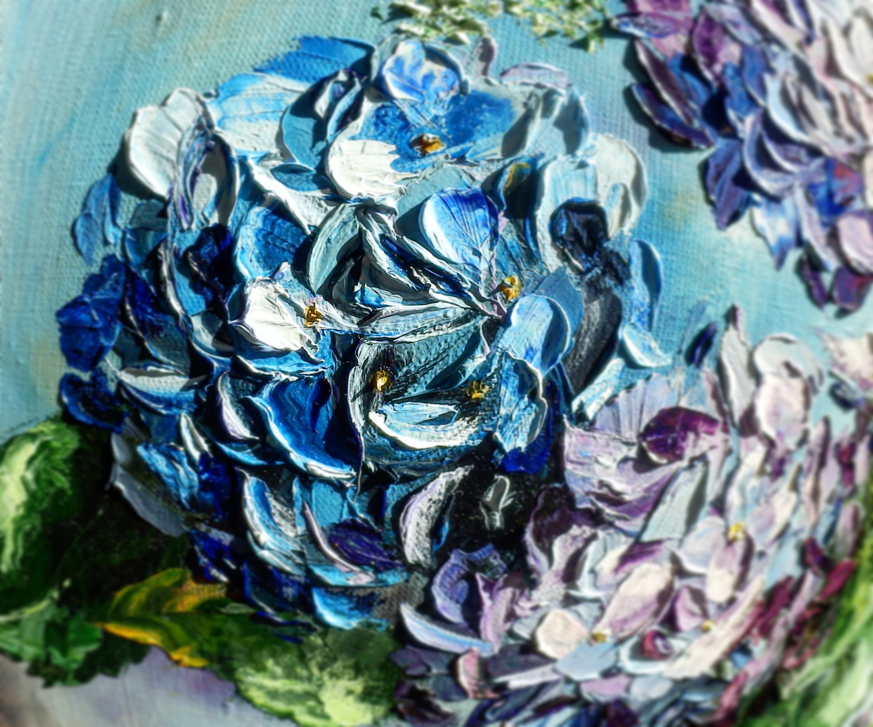 Hydrangea Painting Original Art Flower Painting Canvas Impasto Painting ...