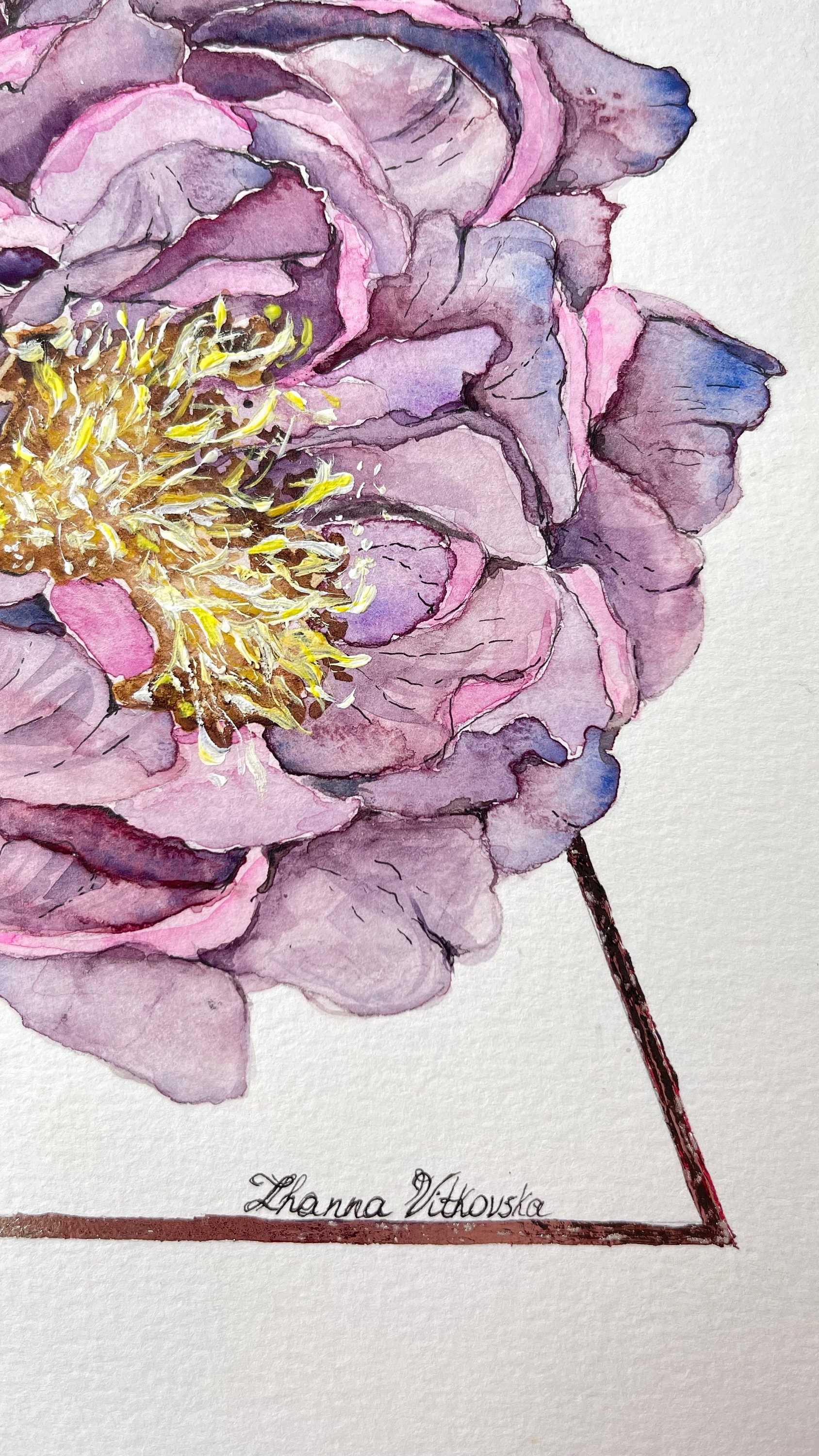 Peony Painting Original Art Peony Watercolor Artwork Flower Watercolor ...
