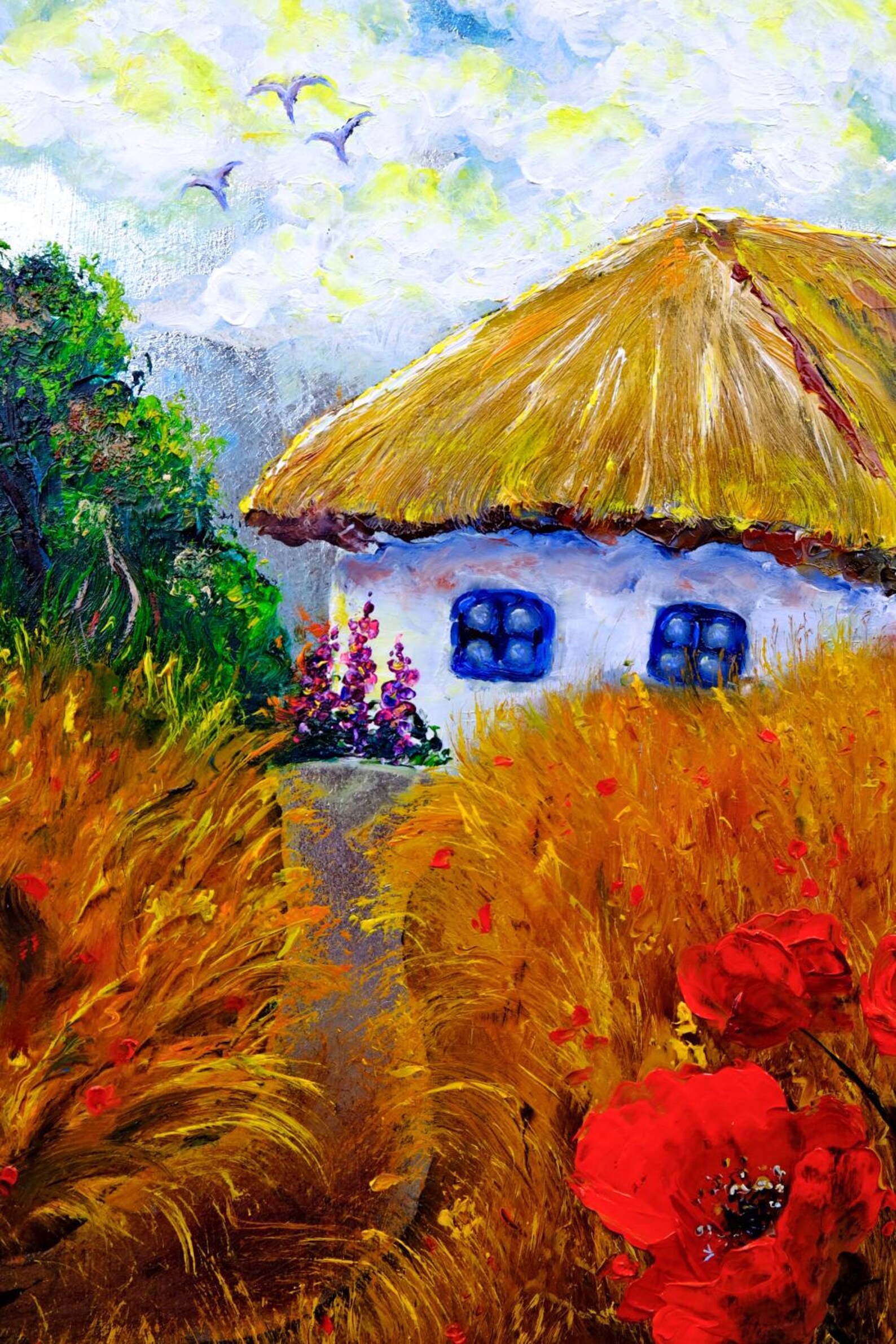 Ukrainian Landscape Painting Original Art Rural Painting - Etsy