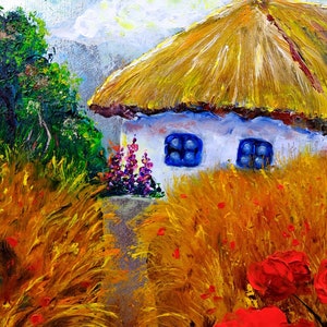 Ukrainian Landscape Painting Original Art Rural Painting Traditional ...