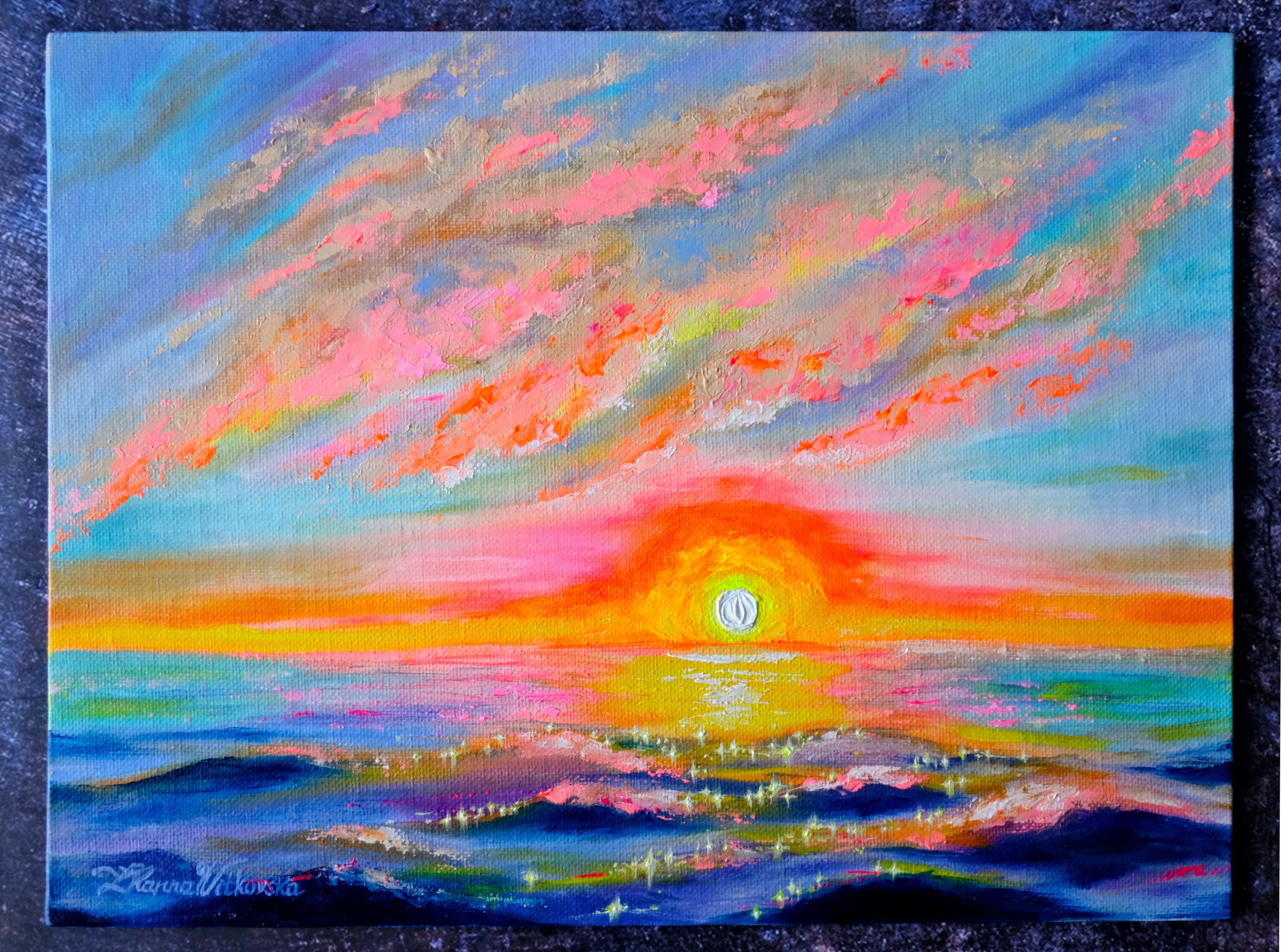 油彩画　8号　Love and peace Amazon.com - OHG Trading Peace Love Sunshine Sunflower