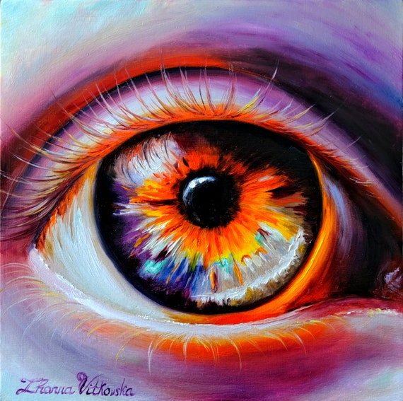 Eye Painting Original Art Realistic Eye Painting Eye Art Oil