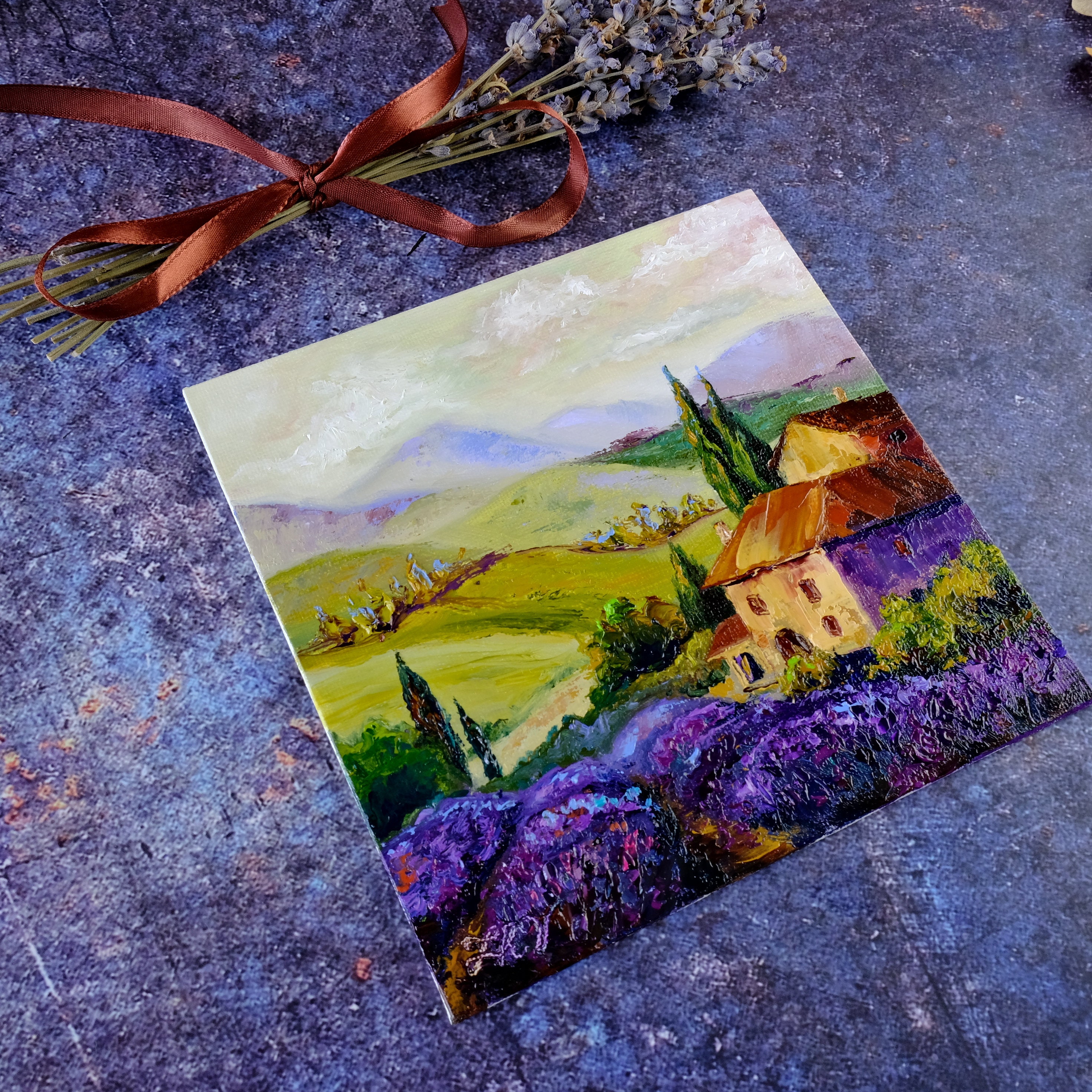 Tuscany Painting Original Art Italian Farm Rural Art Oil Impasto ...