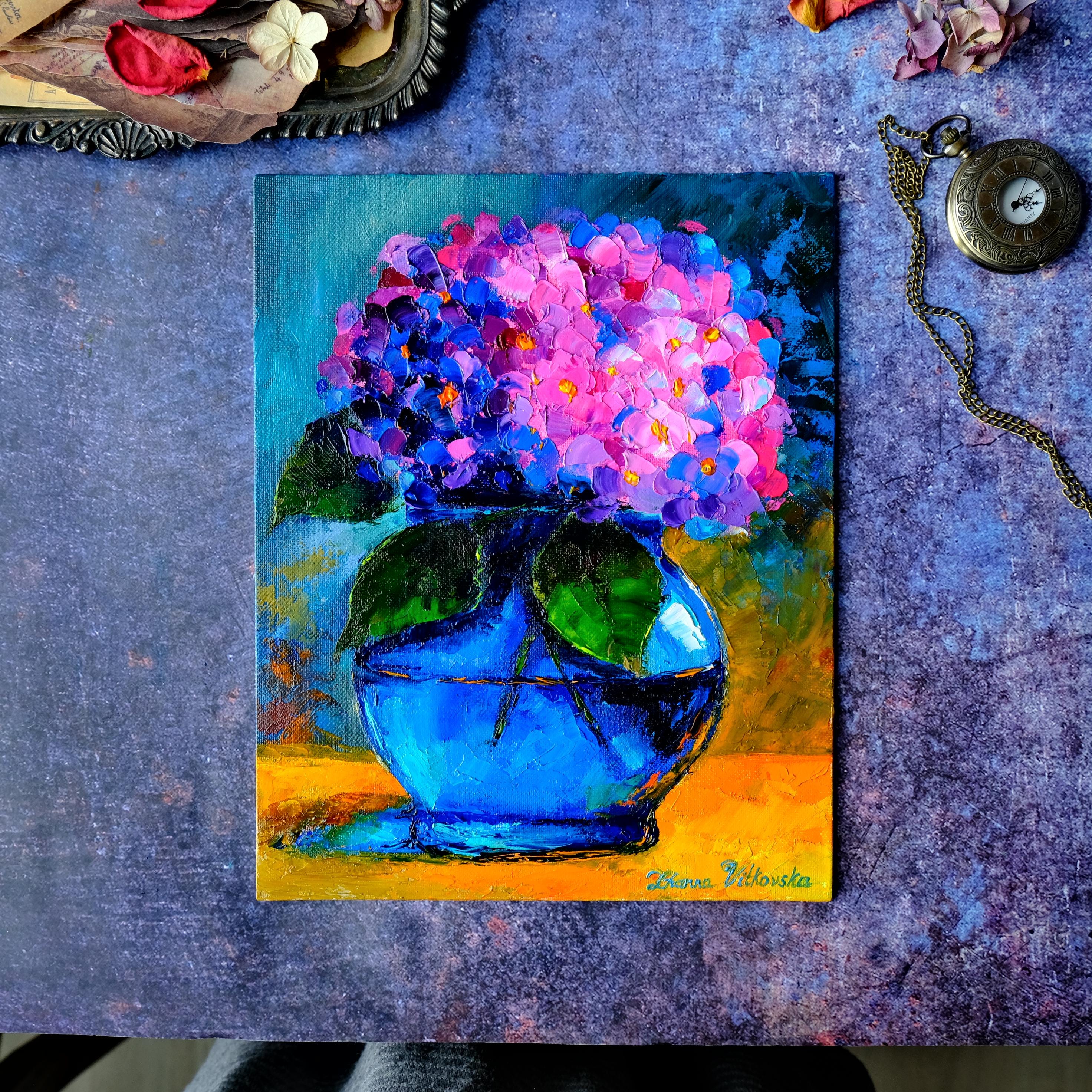 Hydrangea Painting ORIGINAL Art Impressionist Flower Painting Impasto ...