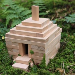 200 Natur-Holzbausteine 100 % HANDMADE am Bodensee + 1x Baumpflanzung, Für Kinder ab 3 Jahren, In 3 Formen, Bauklötze Bausteine unbehandelt