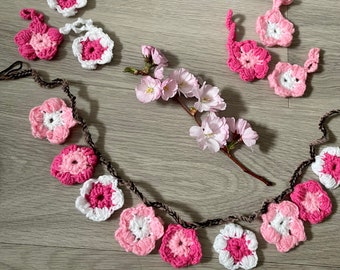 Crochet Cherry Blossom Garland