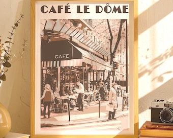 Vintage Paris Cafe Print: Retro Französisches Bistro Reiseplakat