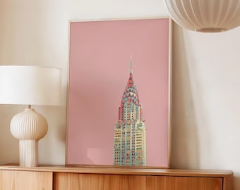 Chrysler Building Art Print: Retro NYC Travel Poster
