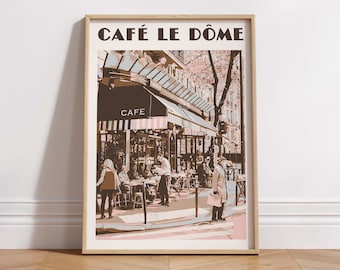 Vintage Paris Cafe Poster: Retro französisches Bistro Wandkunst