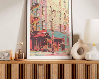 Friends Apartment Building Art Print: Greenwich Village, NYC Giclée Poster
