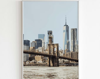Retro Brooklyn Bridge Print: Vintage NYC Wall Art