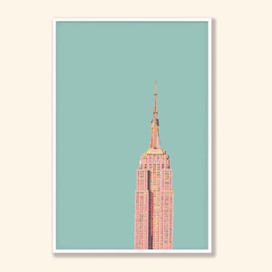 Impresión artística de Nueva York, póster de viaje retro, impresión artística de la ciudad de Nueva York, arte mural del Empire State, póster vintage a color, regalo para un amigo