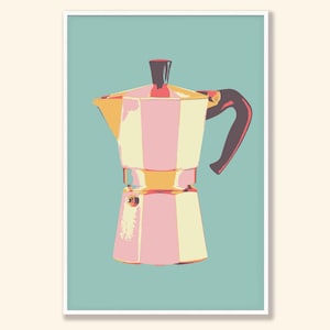 Coffee Wall Art, Retro Kitchen Art Print, Breakfast Wall Decor, Retro Coffee Poster, Coffee Lover Art, Gift for Vegan, Gift for friend