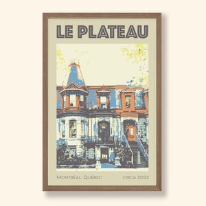 Plateau Mont-Royal Print, Montreal Print, Montreal Poster, Montreal Wall Art, Le Plateau Poster, gift for vegan, gift for her, for friend