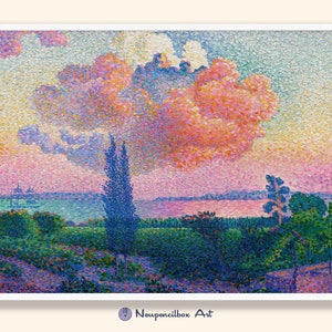 Henri Edmond Cross Pink Cloud Print: Impressionist Pointillism Landscape (Digital Download)