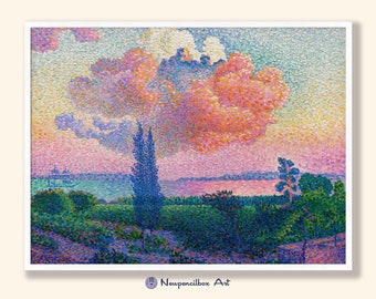 Henri Edmond Cross Pink Cloud Print: Impressionist Pointillism Landscape (Digital Download)