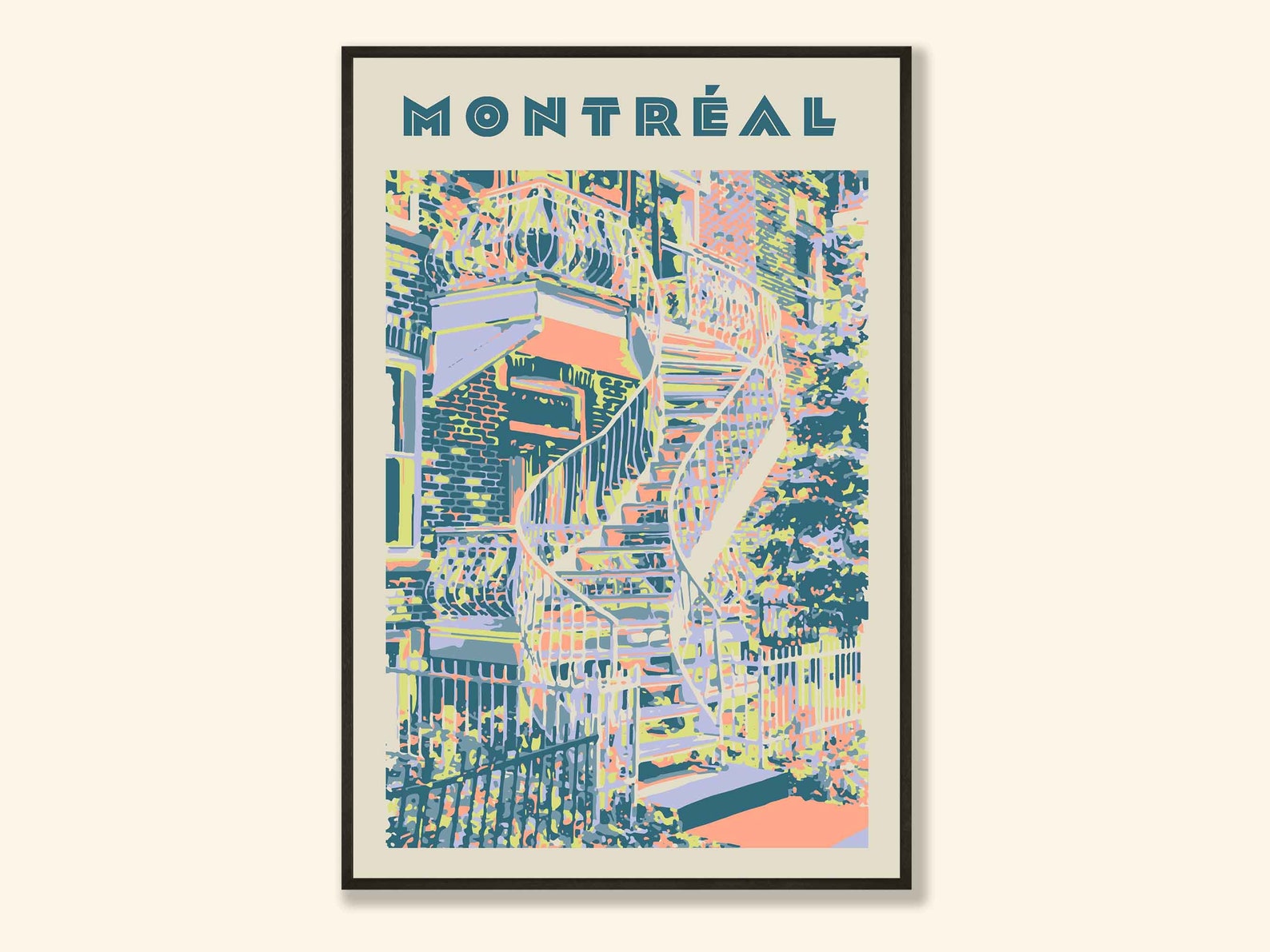 Montreal Poster Travel Art Print Vintage Style Poster Etsy