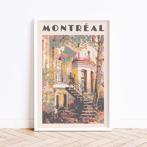 Montreal Staircase Print: Retro Architecture Wall Art