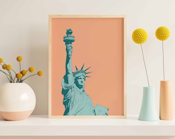 Statue of Liberty Print: New York Travel Poster (Digital Download)