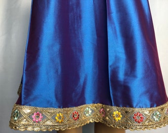 Iridescent Blue Mid Length Skirt