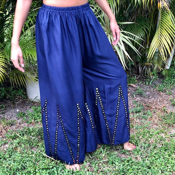 Indian Wide Leg Palazzo Pants With Sequin Studs Etsy Canada