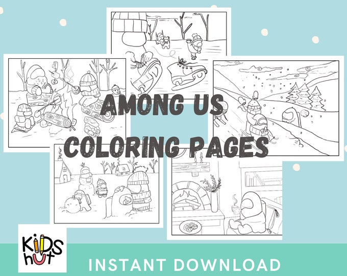 Among Us Coloring Pages Printable PDF Among Us Printables - Etsy