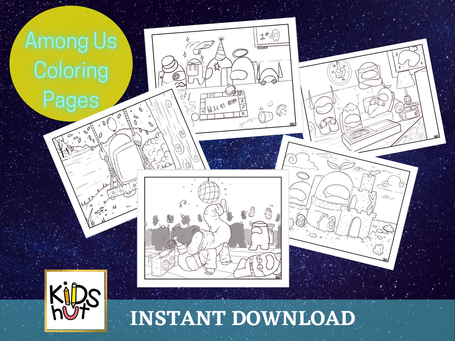 Among Us Coloring Pages, Printable PDF, Among Us Printables, Among Us