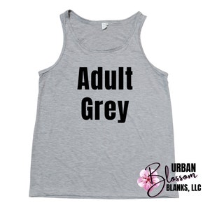 ADULT Grey 100% Polyester Sublimation Blanks Muscle Tank Tops