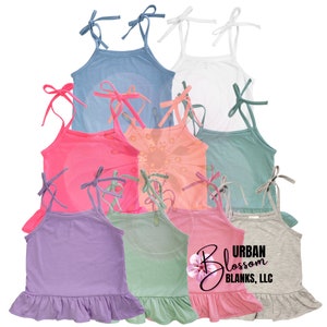 100% Polyester Colored Tie Shoulder Tanks Infant-Toddler Sizes