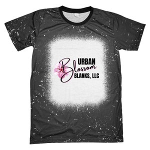100% Polyester Sublimation Blanks Adult Shirt- Black Faux Bleached
