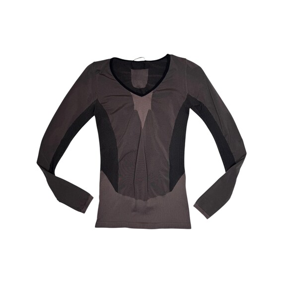 Marithé + François Girbaud, Vintage 2000s MARITHÉ + François GIRBAUD Brown Long Sleeve Thermal Layer Top | Size S