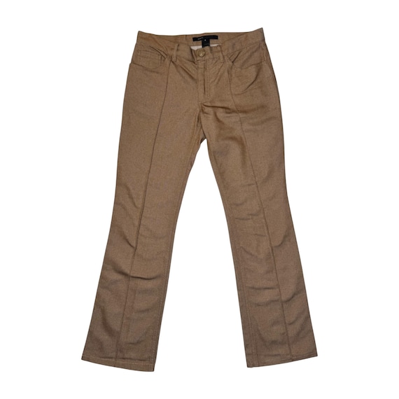 Marc Jacobs, Vintage 2000s MARC JACOBS Tan Denim Mid-Rise Slim Fit Straight Leg Trousers | 30 Inch Waist