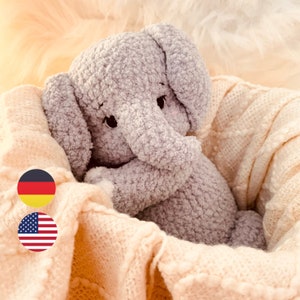 Crochet pattern | Crochet pattern - Elephant Maya | PDF German/English | Design by Darina_Handmade