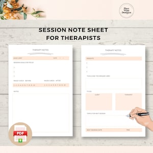 Note Sheets Therapy Worksheet Therapy Note Template Therapy Notebook Counseling Notes Mental Health Notes Session Therapy Notes PDF