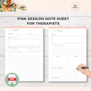 Note Sheets Therapy Worksheet Therapy Note Template Therapy Notebook Counseling Notes Mental Health Notes Session Therapy Notes PDF