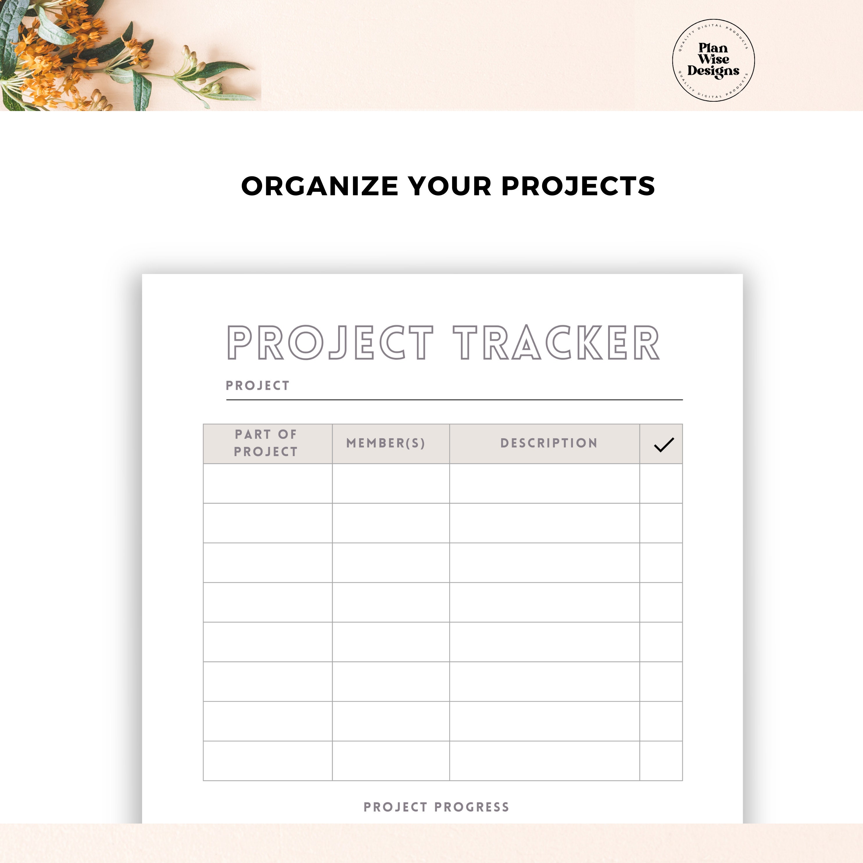 Project Planner Printable, 2024 Productivity Planner, Task Tracker ...