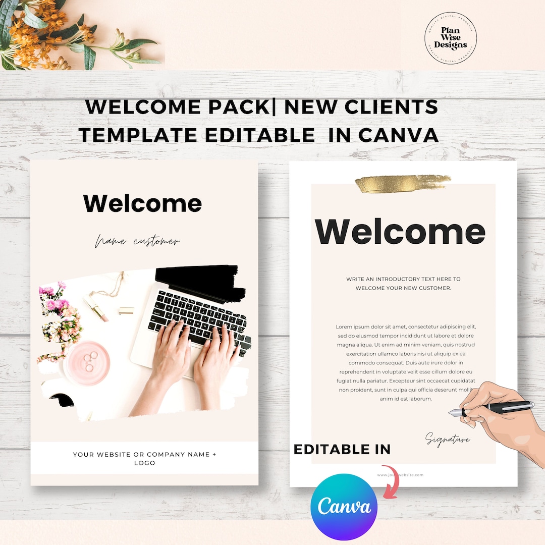 Editable New Clients Welcome Pack Template Canva Coach Done for You ...