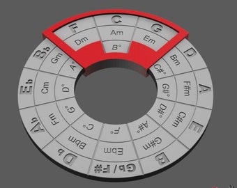 Circle of fifths / Cercle des quintes STL files for 3D printing