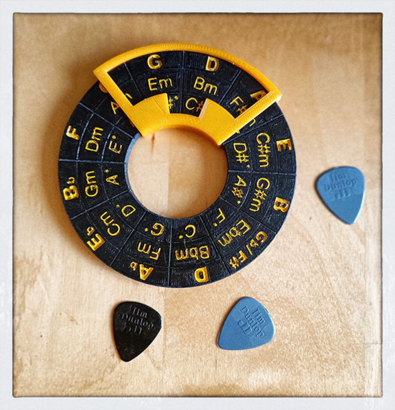 Roue Des Quintes En Bois - Outil De Théorie Musicale Pour Guitare, Piano, Clavier - Diamètre 12 Cm - 3