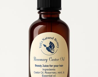 Handmade Rosemary Mint Hair Oil – Natural Castor Oil Scalp Treatment