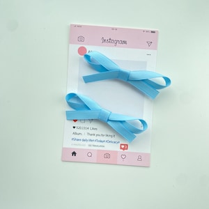 Adorable Ribbon Bow Hair Clip | Cute Hair Accessory  | Playful Hair Clip for Women and Girls | 2 pieces