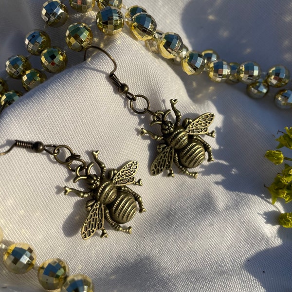 Bronze Bee Earrings