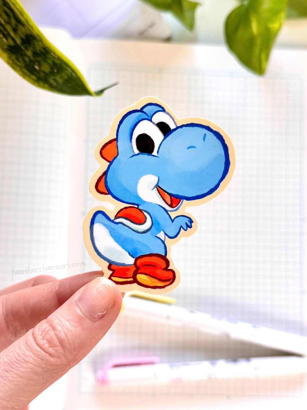 Blue Yoshi Sticker - Etsy