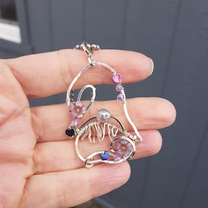 gnome necklace, gnome jewelry, sterling silver gnome, valentines gnome, valentines gift, gift for her
